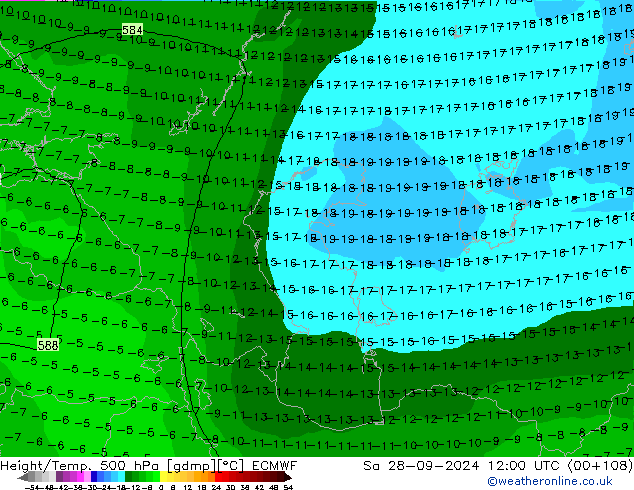 Z500/Rain (+SLP)/Z850 ECMWF Sa 28.09.2024 12 UTC