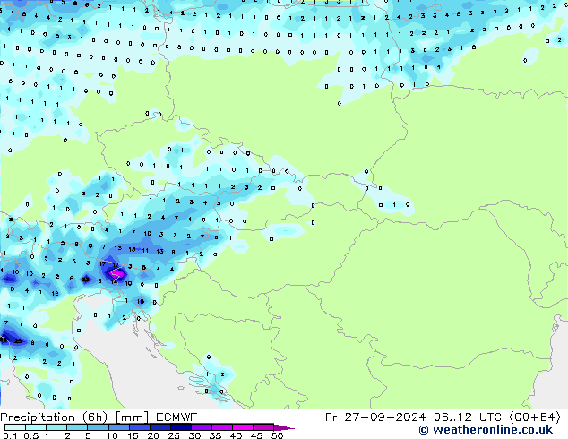 Z500/Rain (+SLP)/Z850 ECMWF  27.09.2024 12 UTC