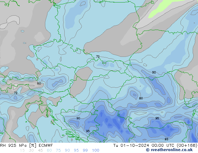 RV 925 hPa ECMWF di 01.10.2024 00 UTC