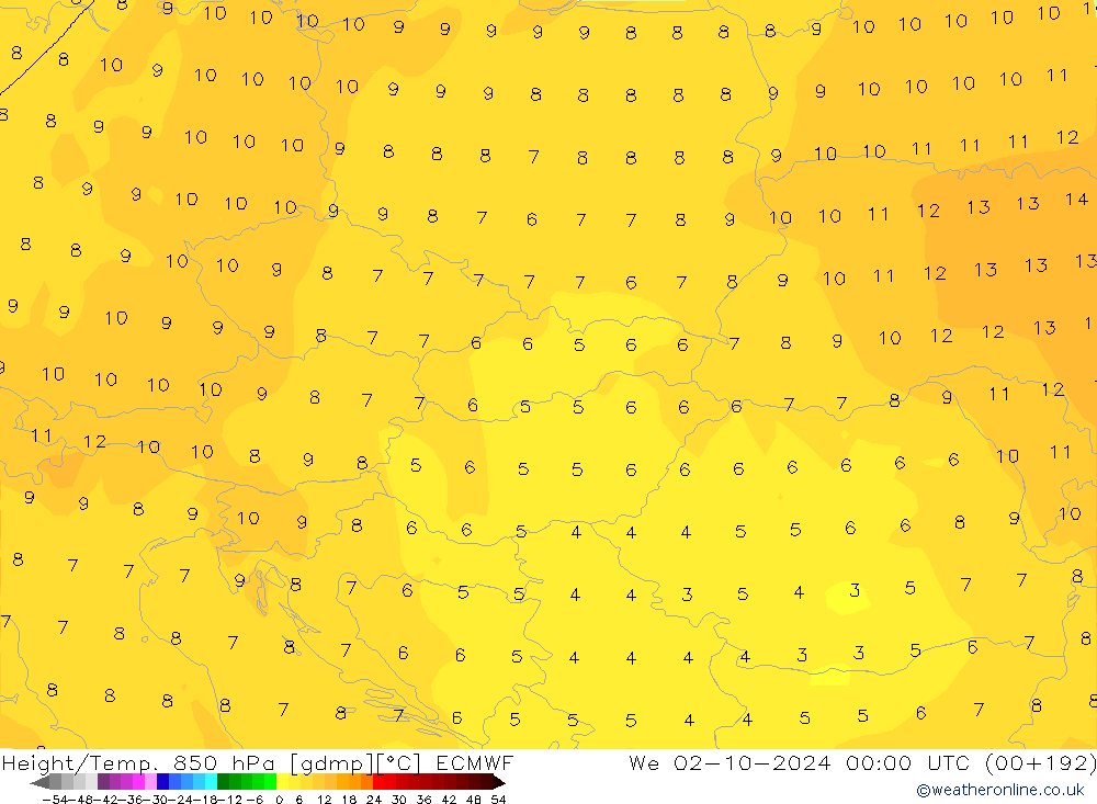 Z500/Rain (+SLP)/Z850 ECMWF Mi 02.10.2024 00 UTC