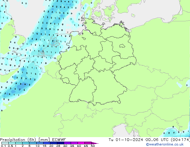 opad (6h) ECMWF wto. 01.10.2024 06 UTC