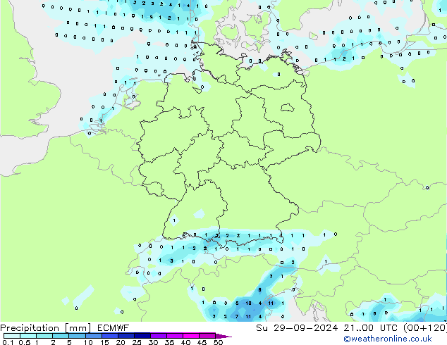 降水 ECMWF 星期日 29.09.2024 00 UTC