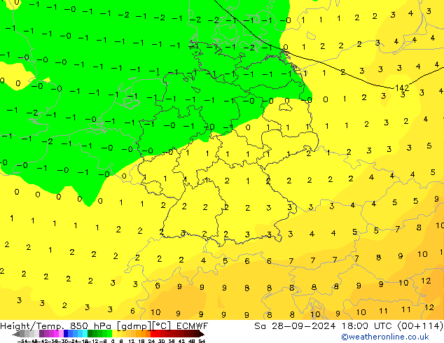 Z500/Rain (+SLP)/Z850 ECMWF Sa 28.09.2024 18 UTC