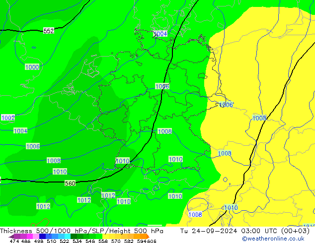 500-1000 hPa Kalınlığı ECMWF Sa 24.09.2024 03 UTC