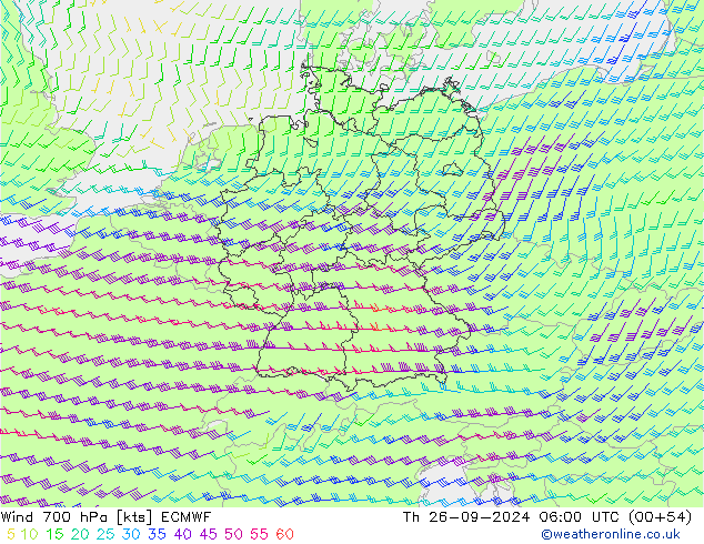  700 hPa ECMWF  26.09.2024 06 UTC