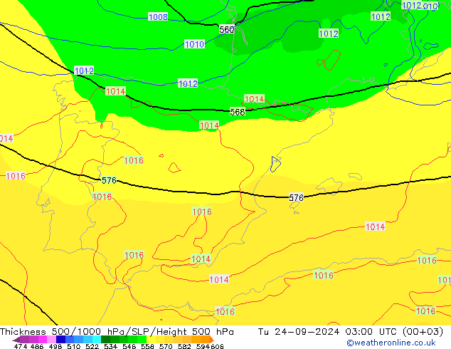 Espesor 500-1000 hPa ECMWF mar 24.09.2024 03 UTC