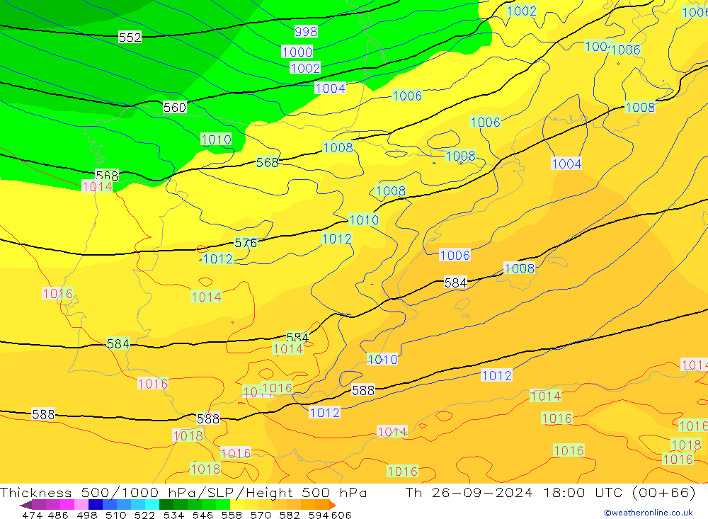 Dikte 500-1000hPa ECMWF do 26.09.2024 18 UTC