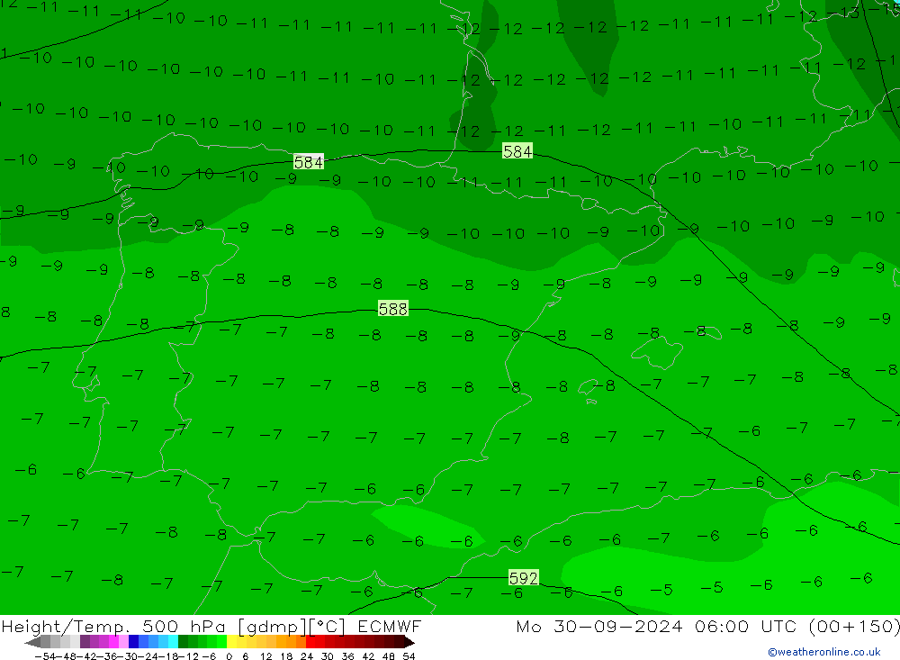 Z500/Rain (+SLP)/Z850 ECMWF lun 30.09.2024 06 UTC