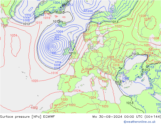 Bodendruck ECMWF Mo 30.09.2024 00 UTC