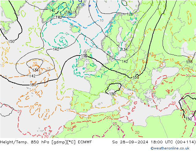 Z500/Rain (+SLP)/Z850 ECMWF sab 28.09.2024 18 UTC