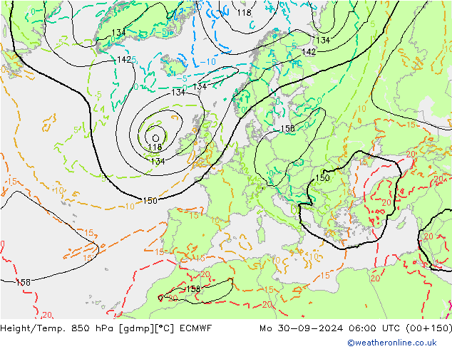 Z500/Regen(+SLP)/Z850 ECMWF ma 30.09.2024 06 UTC