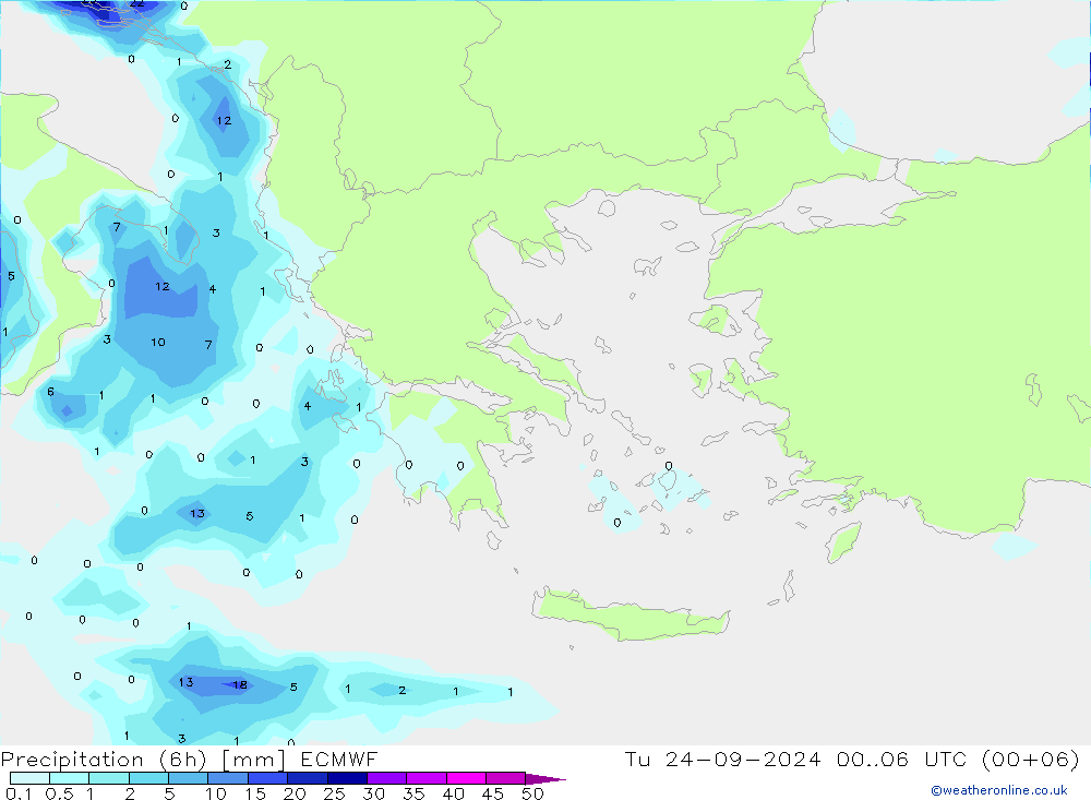 Z500/Yağmur (+YB)/Z850 ECMWF Sa 24.09.2024 06 UTC