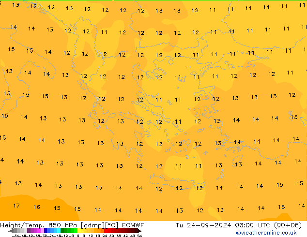 Z500/Rain (+SLP)/Z850 ECMWF Di 24.09.2024 06 UTC