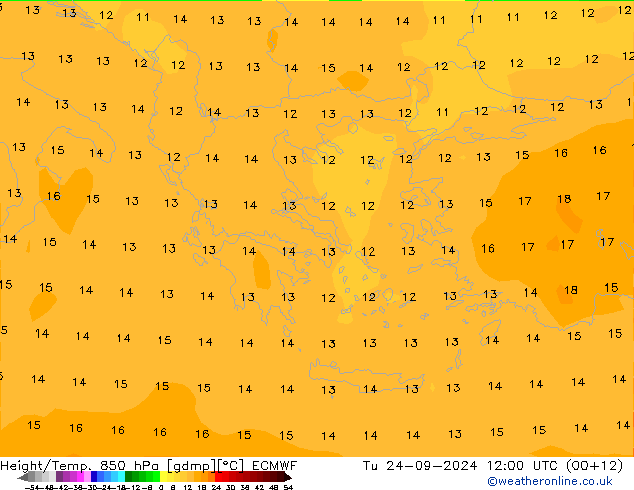 Z500/Rain (+SLP)/Z850 ECMWF Út 24.09.2024 12 UTC