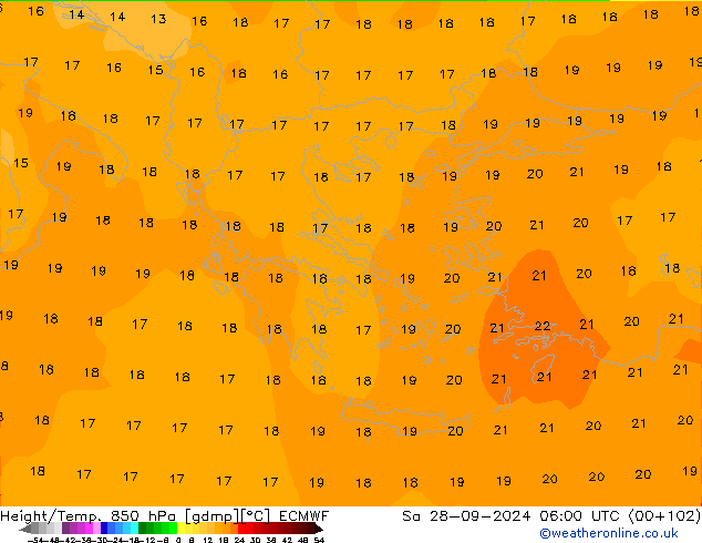 Height/Temp. 850 hPa ECMWF  28.09.2024 06 UTC