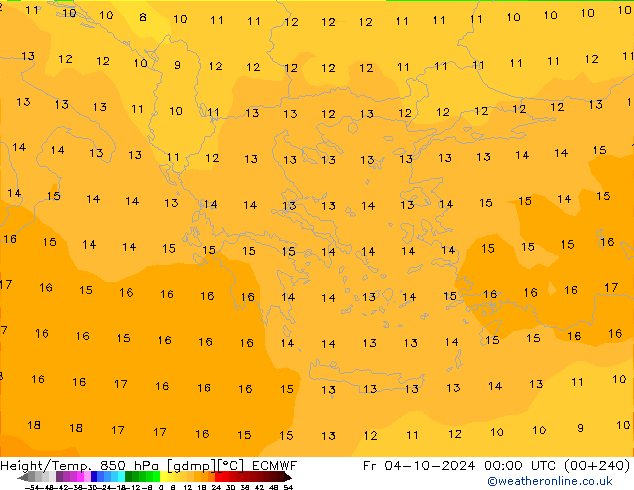 Height/Temp. 850 hPa ECMWF Sex 04.10.2024 00 UTC