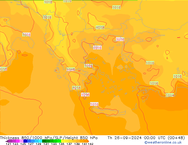 Thck 850-1000 hPa ECMWF Th 26.09.2024 00 UTC