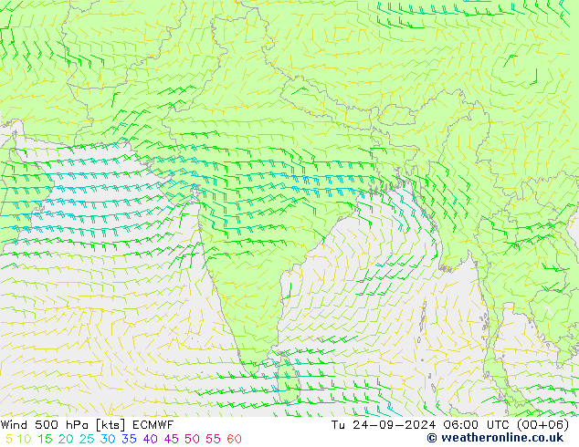 Vento 500 hPa ECMWF mar 24.09.2024 06 UTC