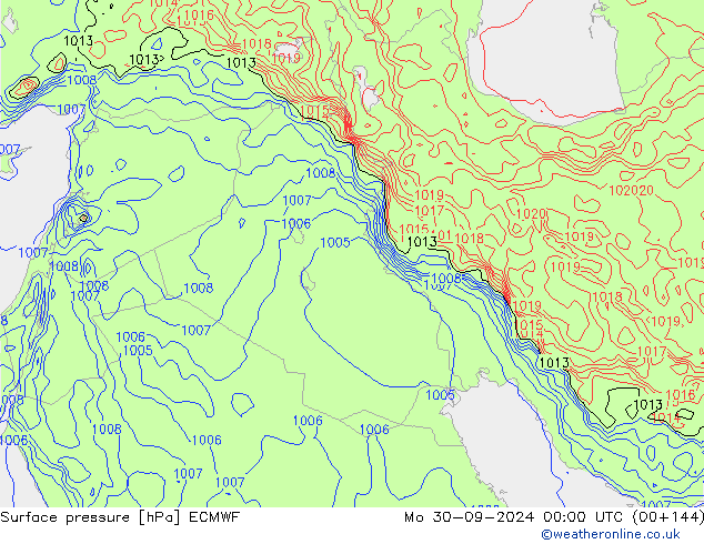 ciśnienie ECMWF pon. 30.09.2024 00 UTC