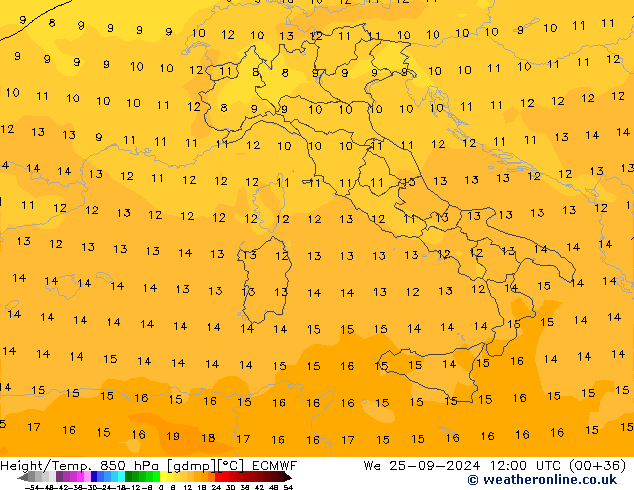 Z500/Rain (+SLP)/Z850 ECMWF ср 25.09.2024 12 UTC