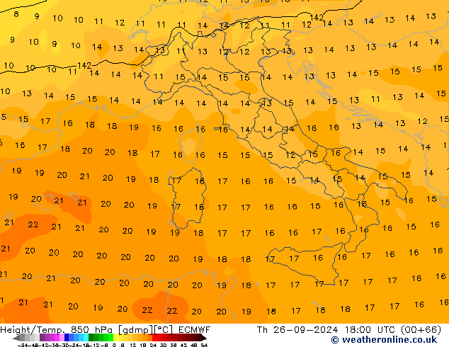 Z500/Rain (+SLP)/Z850 ECMWF Čt 26.09.2024 18 UTC