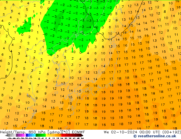 Z500/Regen(+SLP)/Z850 ECMWF wo 02.10.2024 00 UTC