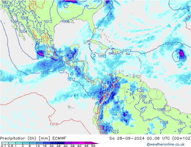 Z500/Rain (+SLP)/Z850 ECMWF Sa 28.09.2024 06 UTC