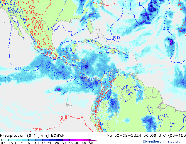 Z500/Rain (+SLP)/Z850 ECMWF пн 30.09.2024 06 UTC