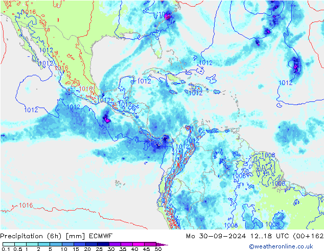 Z500/Rain (+SLP)/Z850 ECMWF Mo 30.09.2024 18 UTC