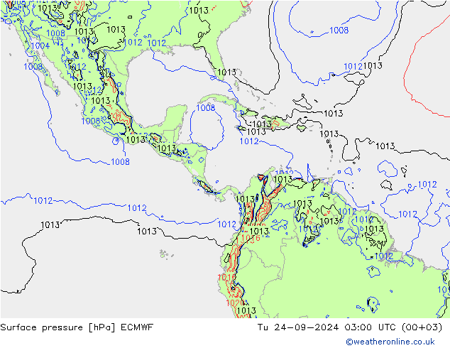 Surface pressure ECMWF Tu 24.09.2024 03 UTC