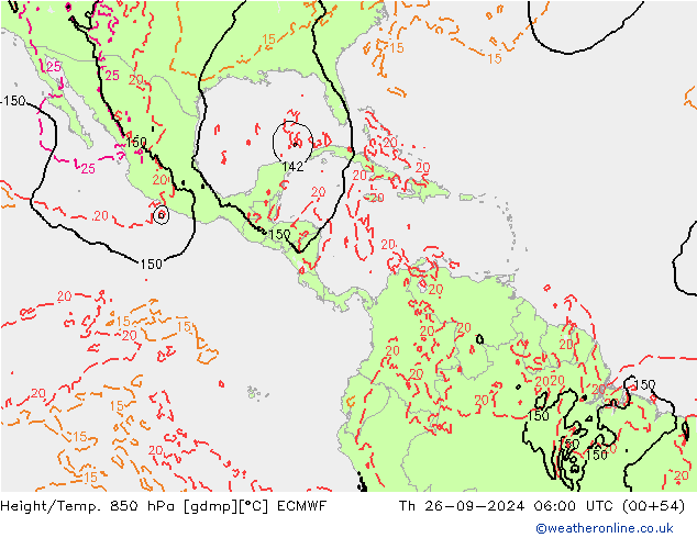 Z500/Yağmur (+YB)/Z850 ECMWF Per 26.09.2024 06 UTC