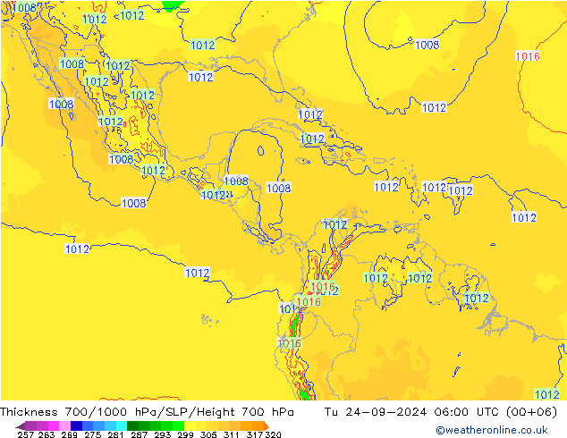 Thck 700-1000 hPa ECMWF mar 24.09.2024 06 UTC