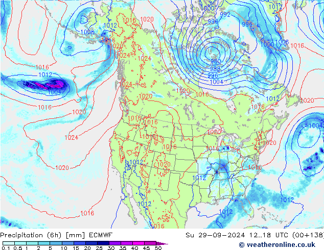 Z500/Yağmur (+YB)/Z850 ECMWF Paz 29.09.2024 18 UTC