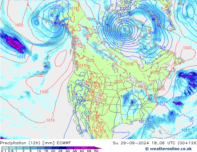 Nied. akkumuliert (12Std) ECMWF So 29.09.2024 06 UTC