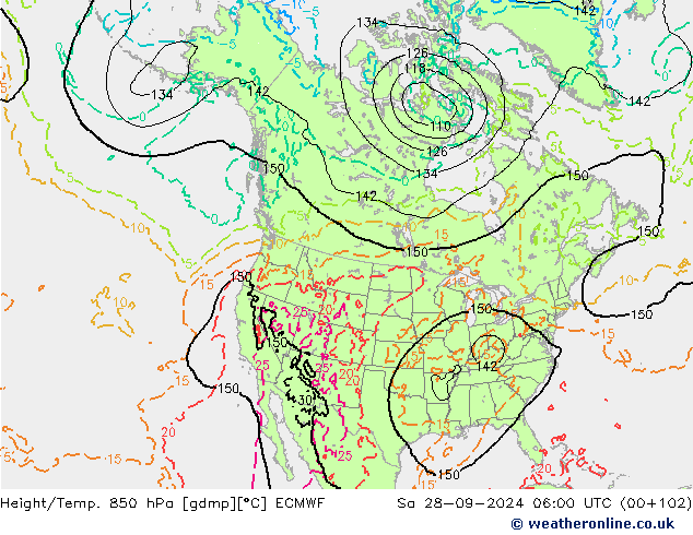 Z500/Rain (+SLP)/Z850 ECMWF sab 28.09.2024 06 UTC