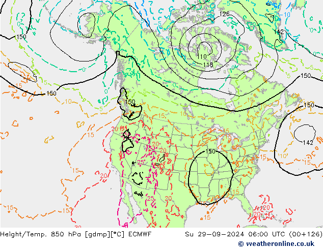 Height/Temp. 850 hPa ECMWF Ne 29.09.2024 06 UTC