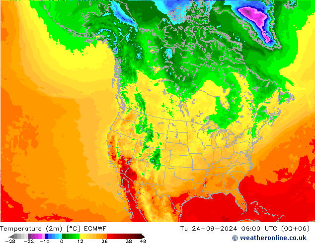 Temperatura (2m) ECMWF mar 24.09.2024 06 UTC