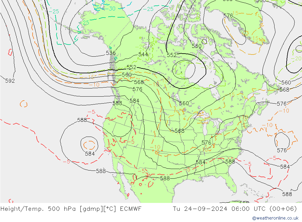 Z500/Rain (+SLP)/Z850 ECMWF Tu 24.09.2024 06 UTC