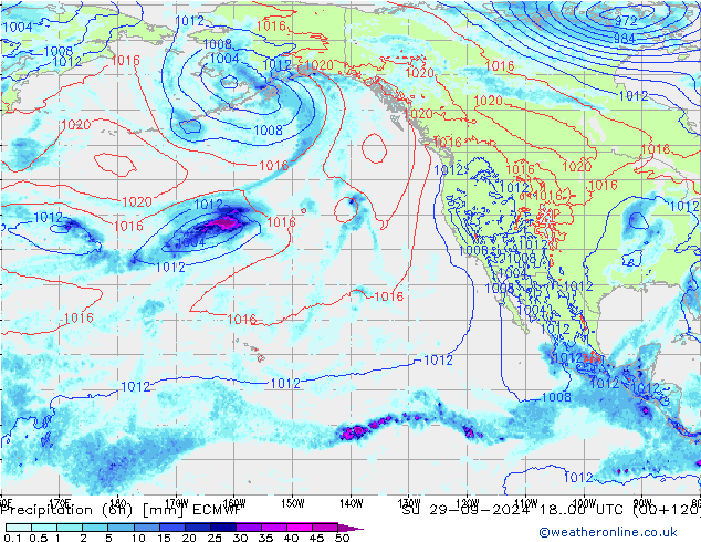 Z500/Rain (+SLP)/Z850 ECMWF Ne 29.09.2024 00 UTC