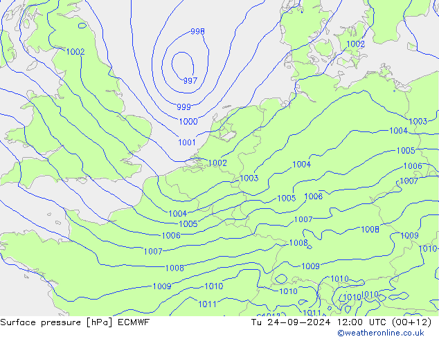 pression de l'air ECMWF mar 24.09.2024 12 UTC