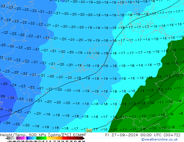 Z500/Rain (+SLP)/Z850 ECMWF пт 27.09.2024 00 UTC