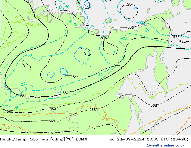 Z500/Rain (+SLP)/Z850 ECMWF  28.09.2024 00 UTC