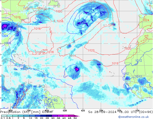 Z500/Rain (+SLP)/Z850 ECMWF Sa 28.09.2024 00 UTC