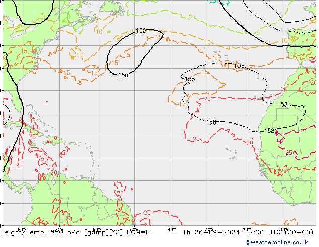 Z500/Rain (+SLP)/Z850 ECMWF jue 26.09.2024 12 UTC