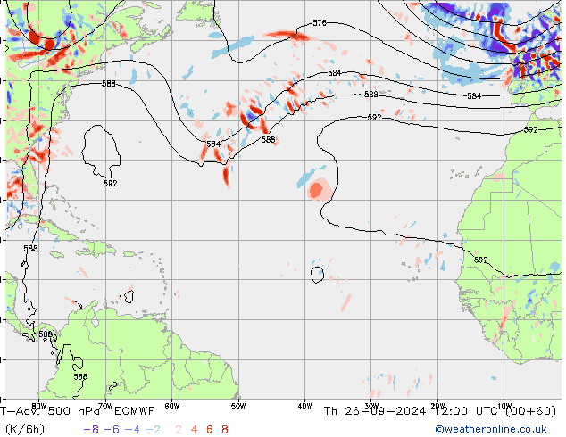 T-Adv. 500 hPa ECMWF Per 26.09.2024 12 UTC