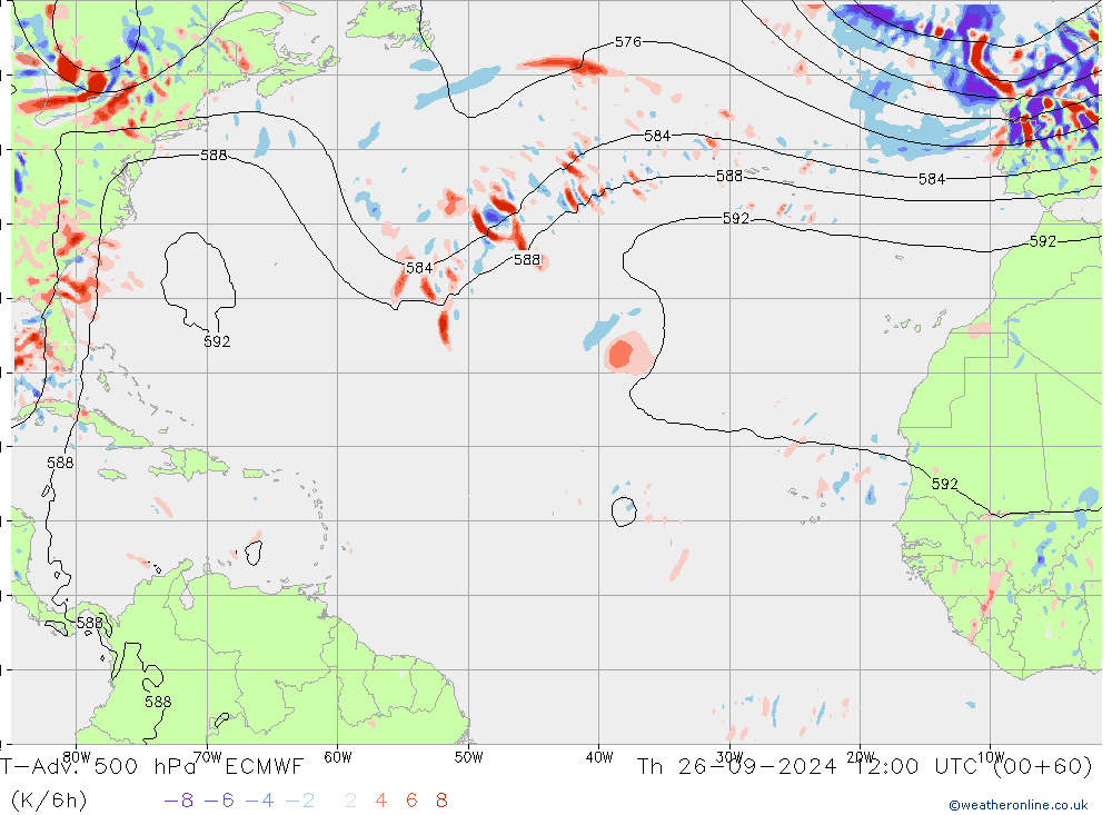 T-Adv. 500 hPa ECMWF Per 26.09.2024 12 UTC