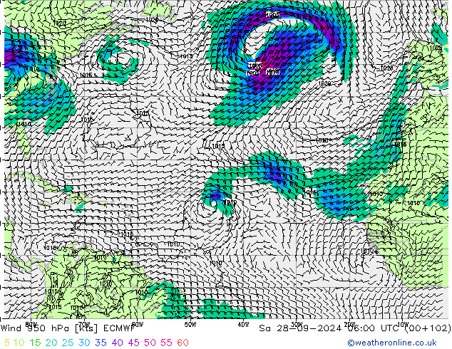 Wind 950 hPa ECMWF Sa 28.09.2024 06 UTC