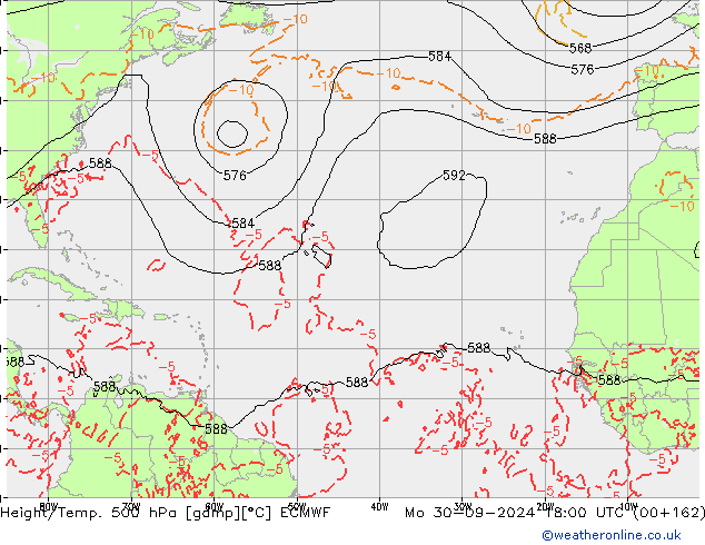 Z500/Rain (+SLP)/Z850 ECMWF Mo 30.09.2024 18 UTC