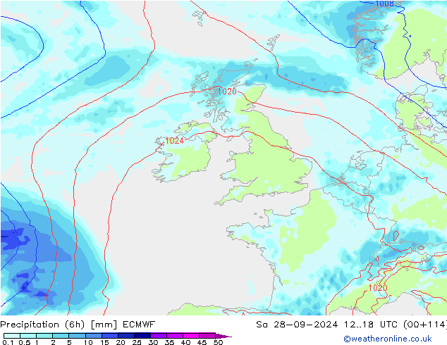 Z500/Rain (+SLP)/Z850 ECMWF Sa 28.09.2024 18 UTC