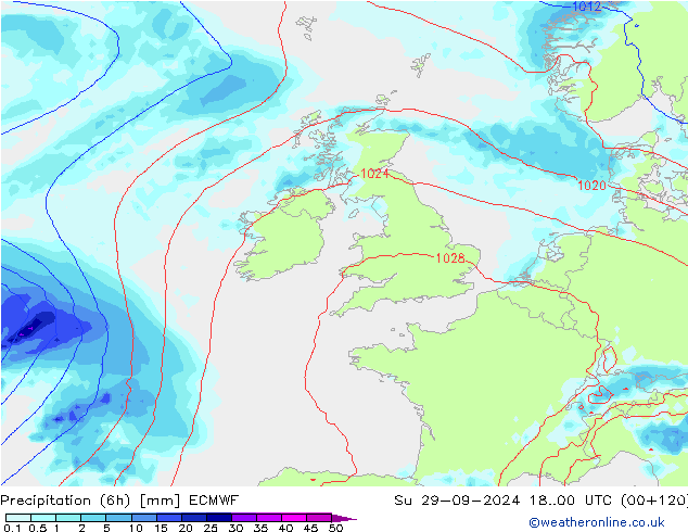 Z500/Rain (+SLP)/Z850 ECMWF nie. 29.09.2024 00 UTC